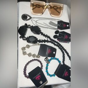 Paparazzi Black and Silver Necklace with Blue Accents